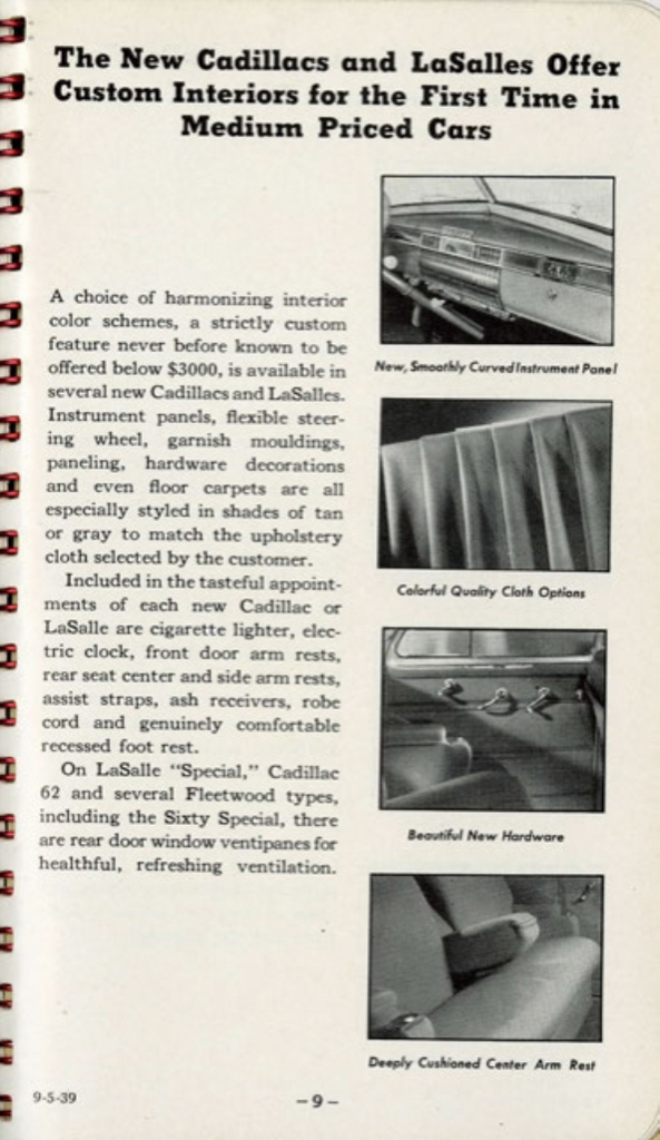 1940 Cadillac LaSalle Data Book Page 111